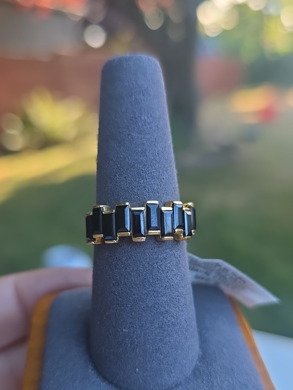 Black Onyx 14k Gold Plated Over 925 SS